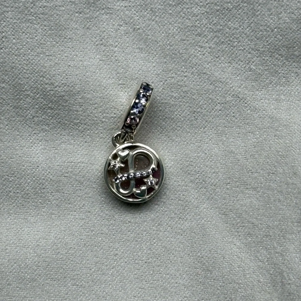 Glittering Infinity Hearts and Stars Dangle Pandora Charm - Picture 3 of 6